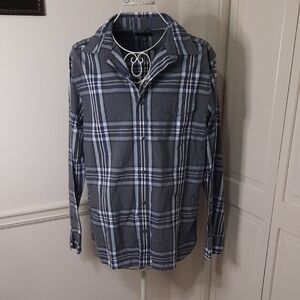 Banana Republic Blue Plaid Casual Button Down Shirt